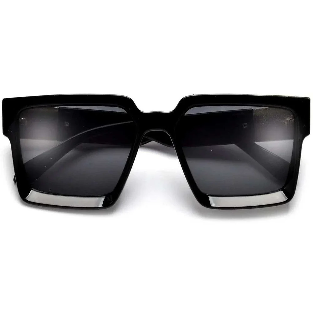 Women Sunglasses Dark Black Lens Gold Accent  Style Classy UV400‎ Lentes Luxury